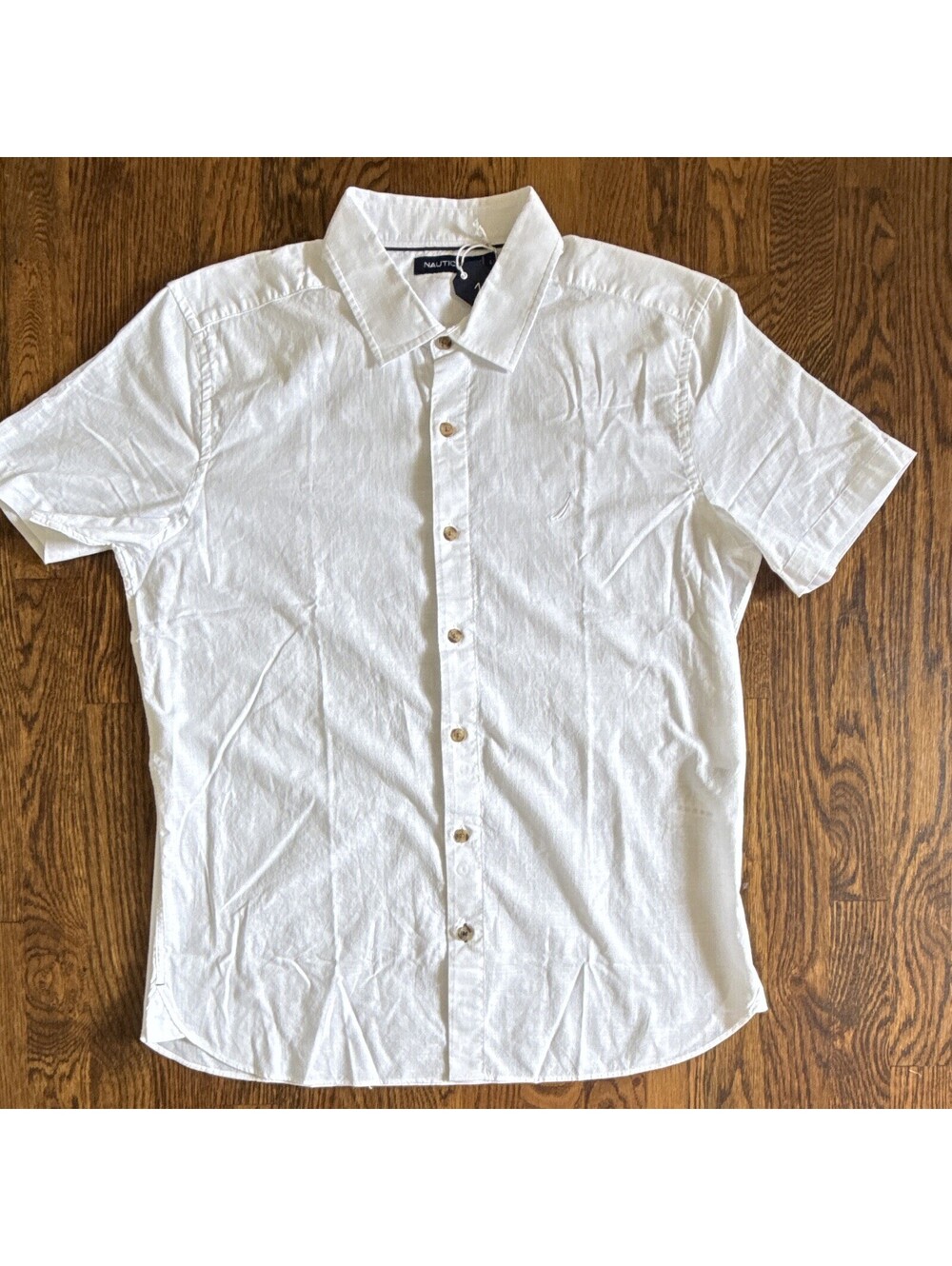 Nautica NWT Classic Fit Wrinkle-Resistant Plaid Short-Sleeve Shirt